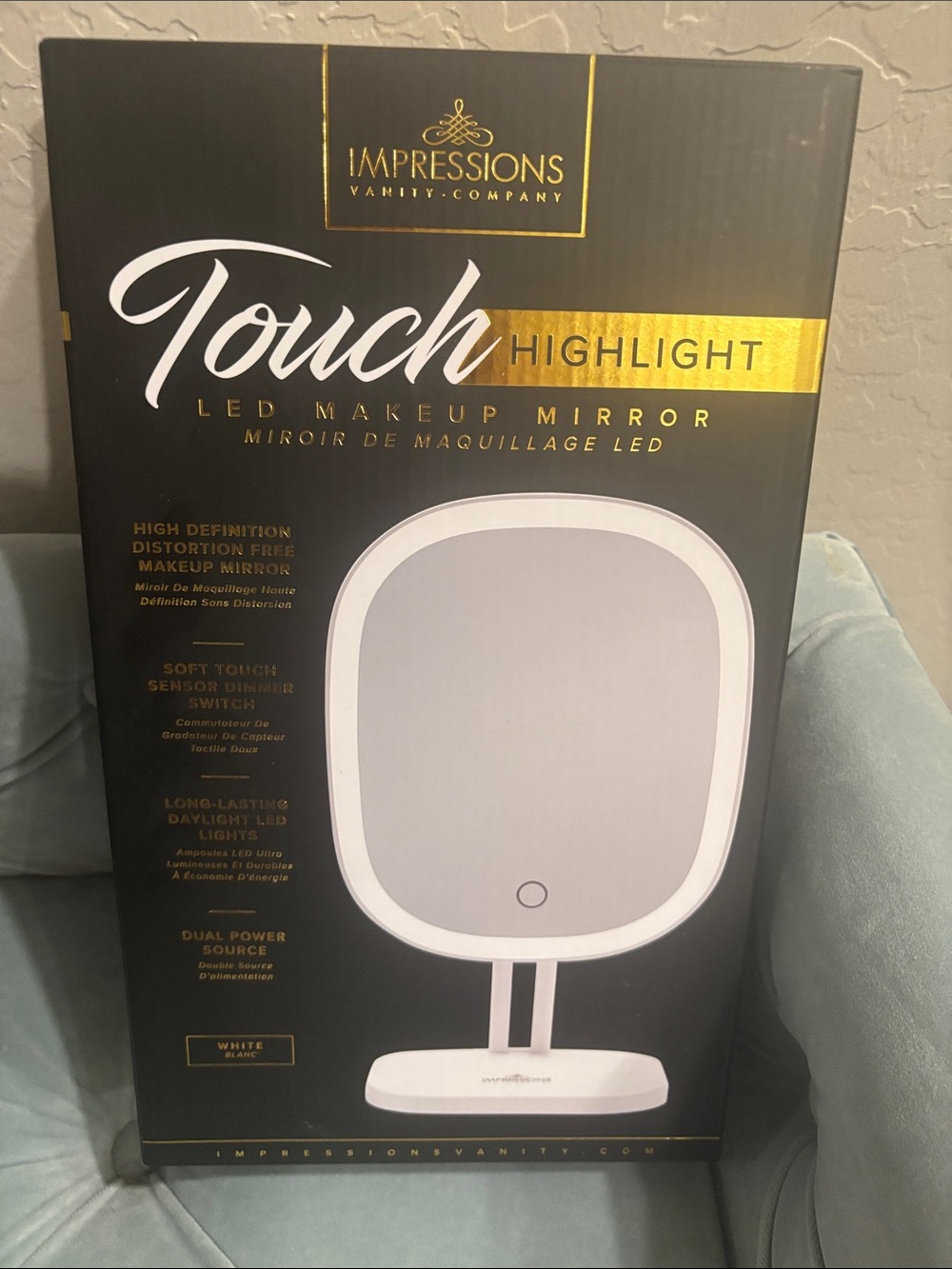 Impressions Touch Highlight LED Makeup Mirror White